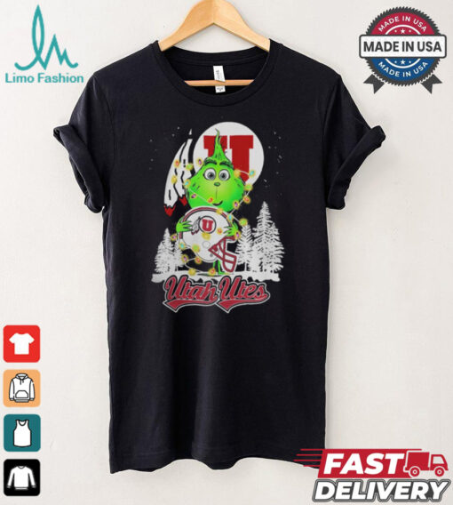 The Grinch Hug Utah Utes Helmet Christmas Shirt