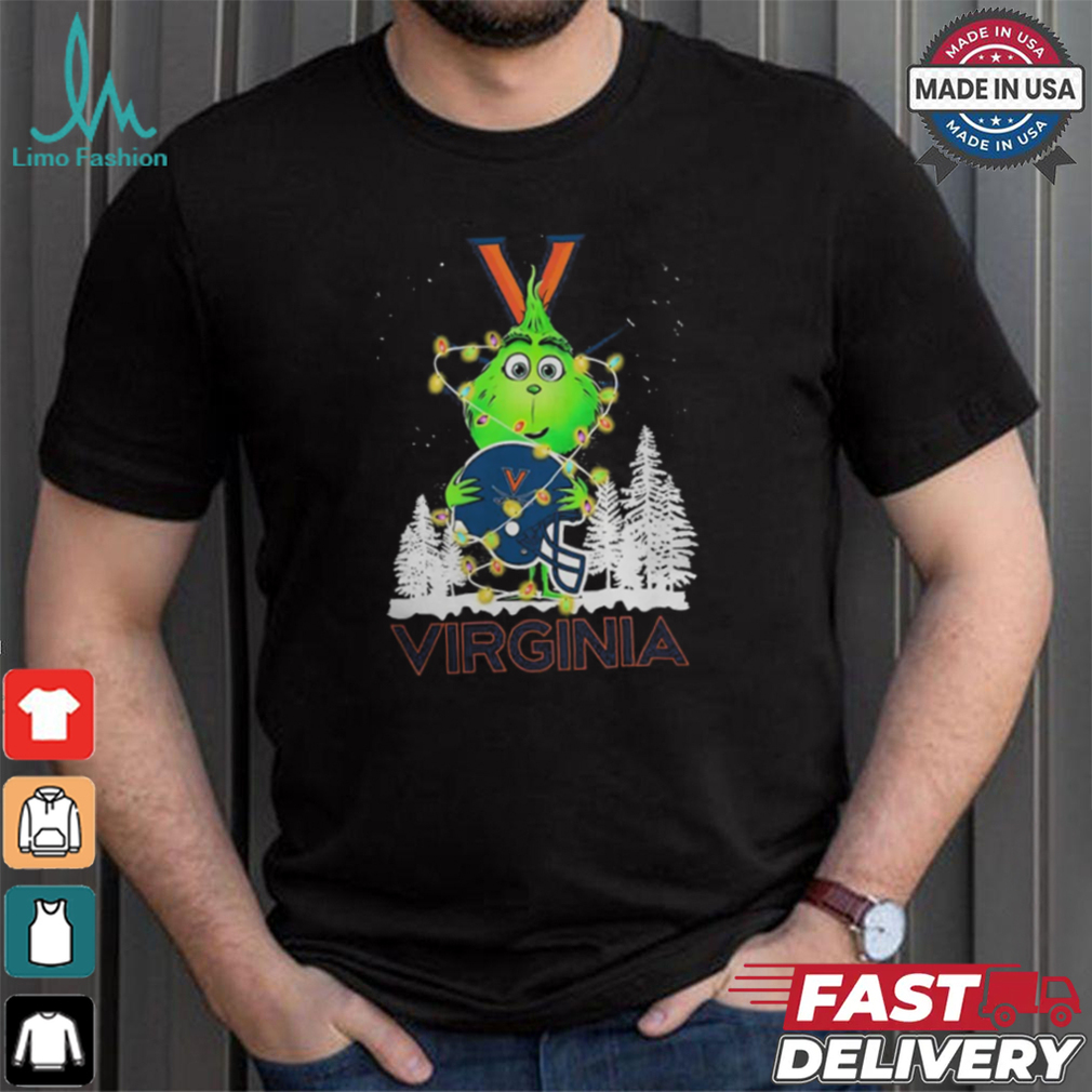The Grinch Hug Virginia Cavaliers Helmet Christmas Shirt The Grinch Hug Virginia Cavaliers Helmet Christmas Shirt
