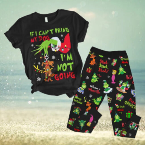 The Grinch If I Can’t Bring My Dog I’m Not Going Pajamas Set – Black