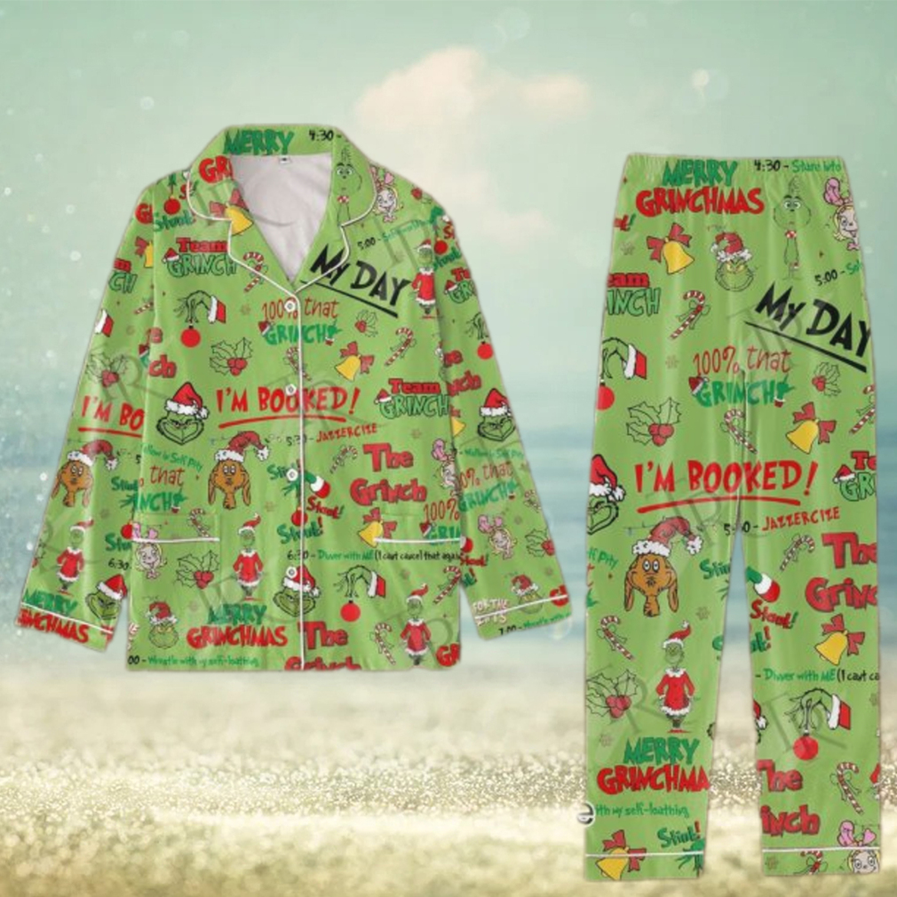 The Grinch I’m Booked Merry Grinchmas Pajamas Set The Grinch I’m Booked Merry Grinchmas Pajamas Set