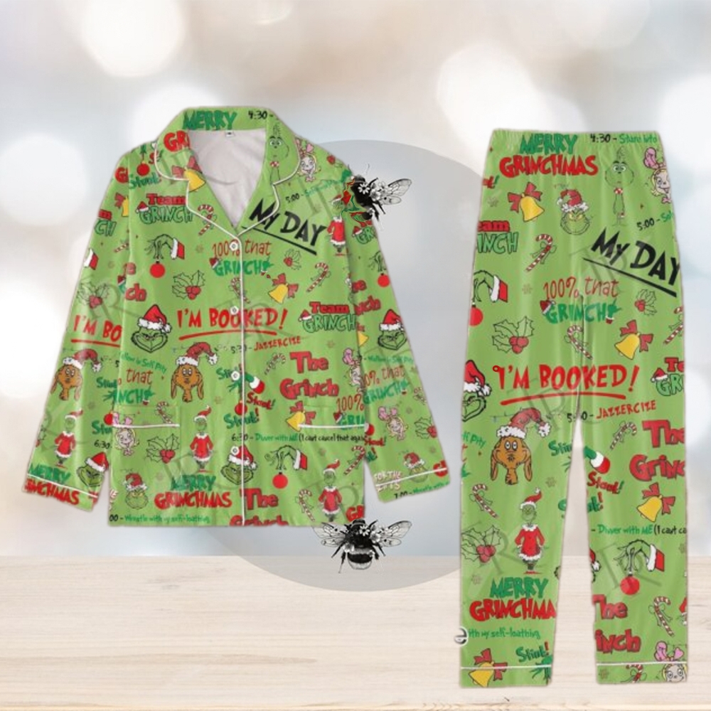 The Grinch I’m Booked Merry Grinchmas Pajamas Set The Grinch I’m Booked Merry Grinchmas Pajamas Set