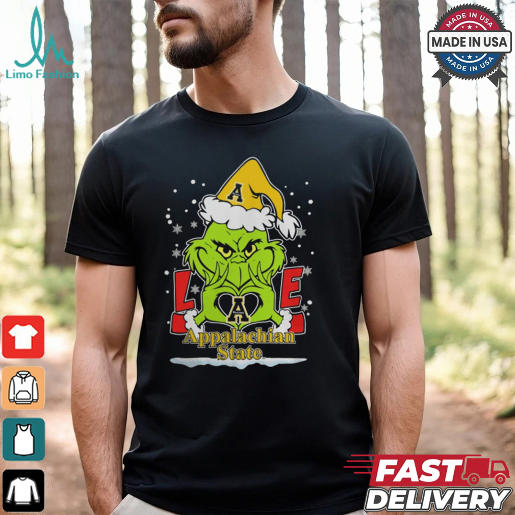 The Grinch Love Heart 2024 Appalachian State Mountaineers Football Christmas Shirt The Grinch Love Heart 2024 Appalachian State Mountaineers Football Christmas Shirt