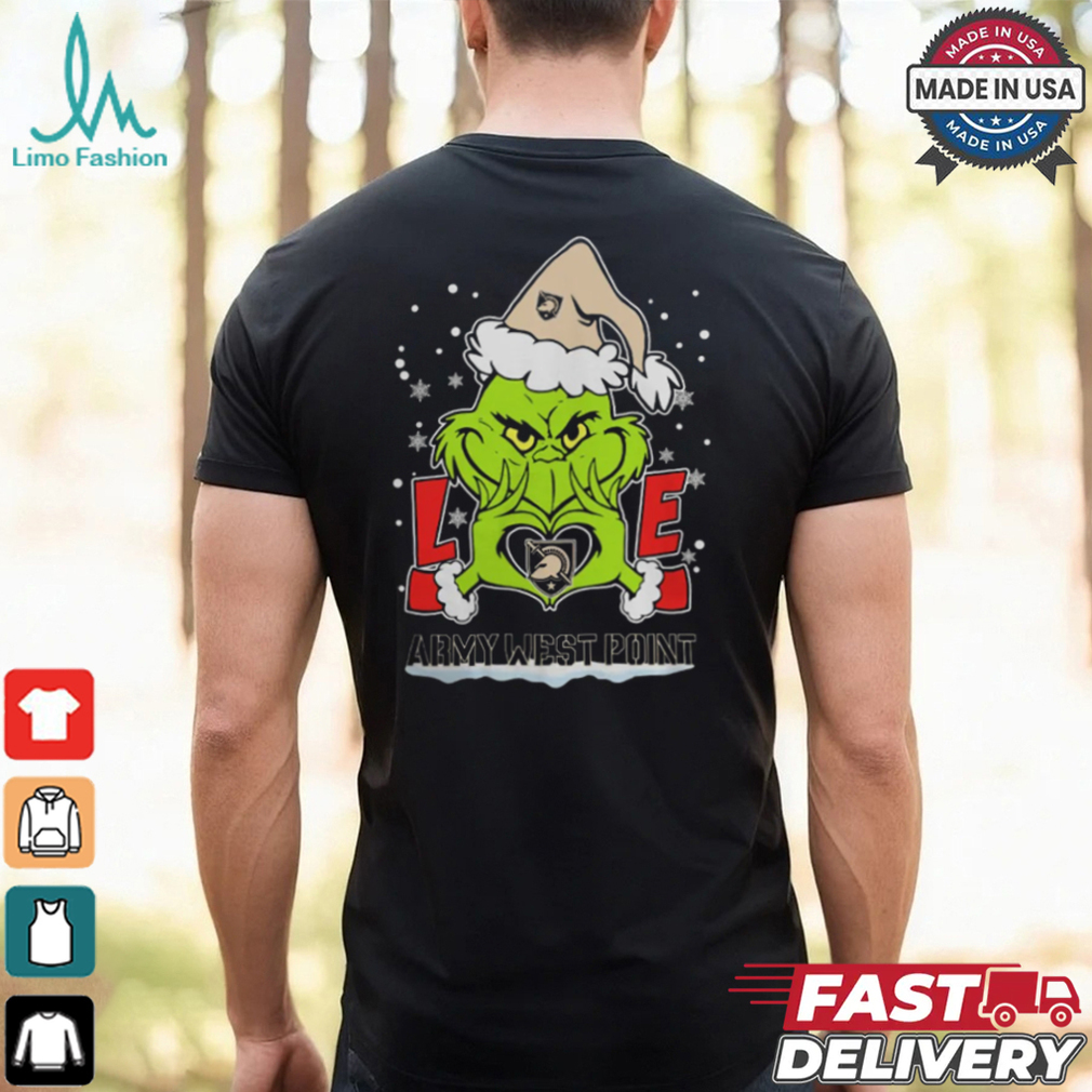 The Grinch Love Heart 2024 Army Black Knights Football Christmas Shirt The Grinch Love Heart 2024 Army Black Knights Football Christmas Shirt