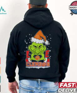 The Grinch Love Heart 2024 Clemson Tigers Football Christmas Shirt
