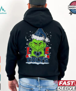 The Grinch Love Heart 2024 Indianapolis Colts Football Christmas Shirt