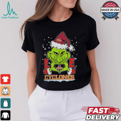The Grinch Love Heart 2024 Iowa State Cyclones Football Christmas Shirt