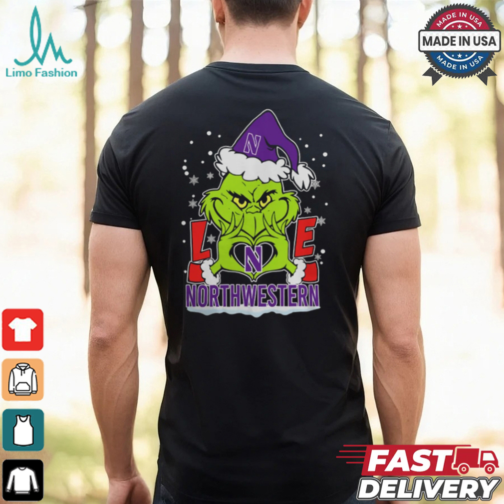 The Grinch Love Heart 2024 Northwestern Wildcats Football Christmas Shirt The Grinch Love Heart 2024 Northwestern Wildcats Football Christmas Shirt