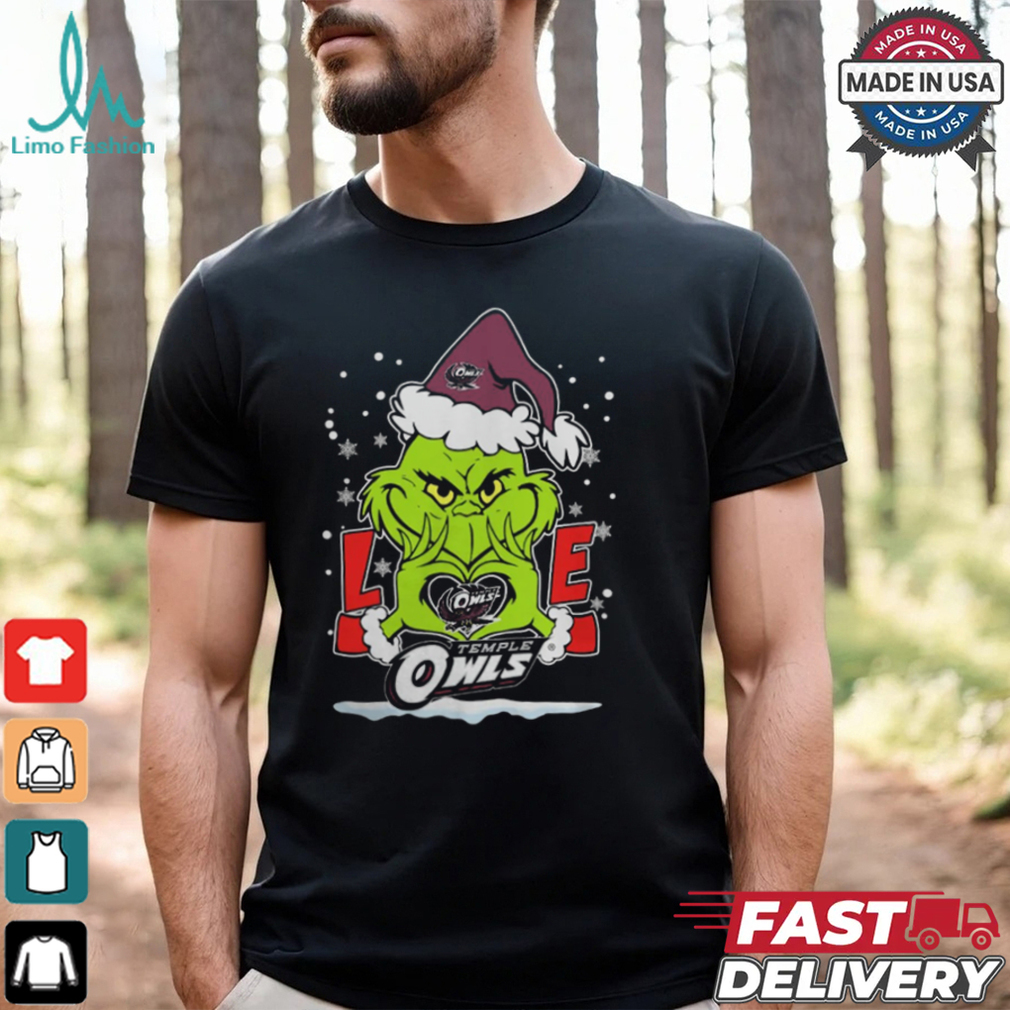 The Grinch Love Heart 2024 Temple Owls Football Christmas Shirt The Grinch Love Heart 2024 Temple Owls Football Christmas Shirt