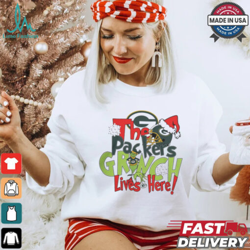 The Packers Grinch Lives Here Christmas Shirt