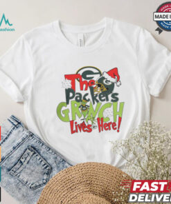 The Packers Grinch Lives Here Christmas Shirt