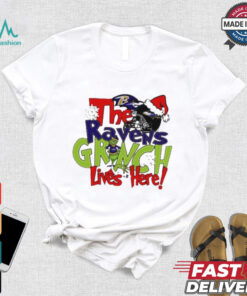 The Ravens Grinch lives here Christmas T Shirt