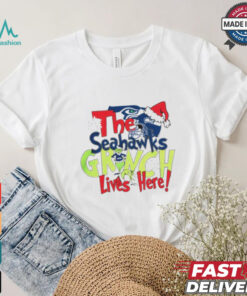 The Seattle Seahawks Grinch Lives Here Christmas T Shirt