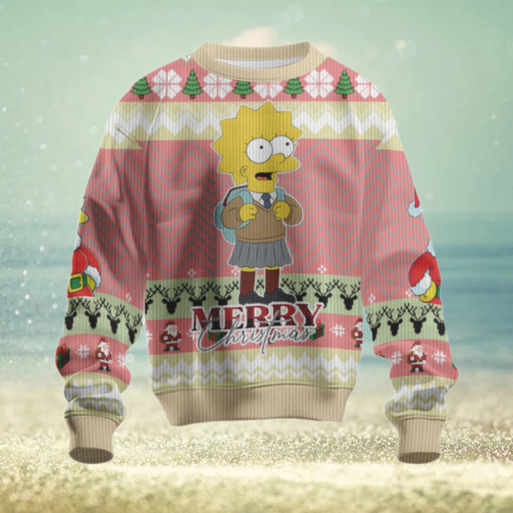 The Simpsons Schoolgirl Lisa Christmas Marge Ugly Christmas Sweater The Simpsons Schoolgirl Lisa Christmas Marge Ugly Christmas Sweater