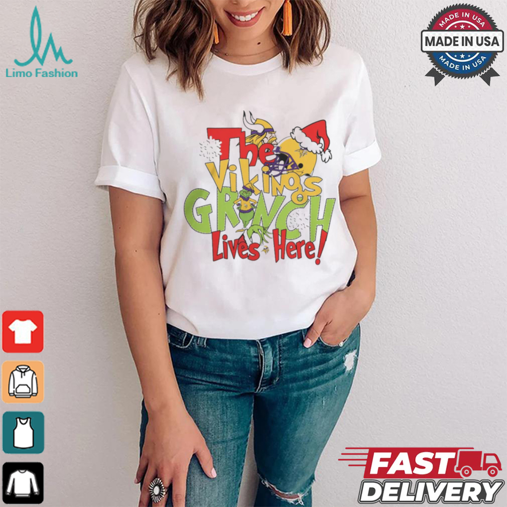 The Vikings Grinch Lives Here Christmas Shirt The Vikings Grinch Lives Here Christmas Shirt