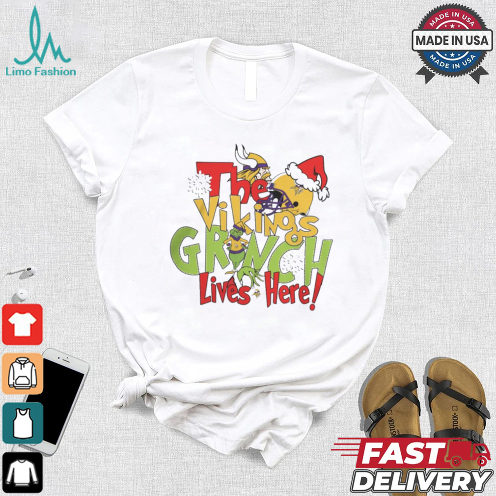 The Vikings Grinch Lives Here Christmas Shirt The Vikings Grinch Lives Here Christmas Shirt