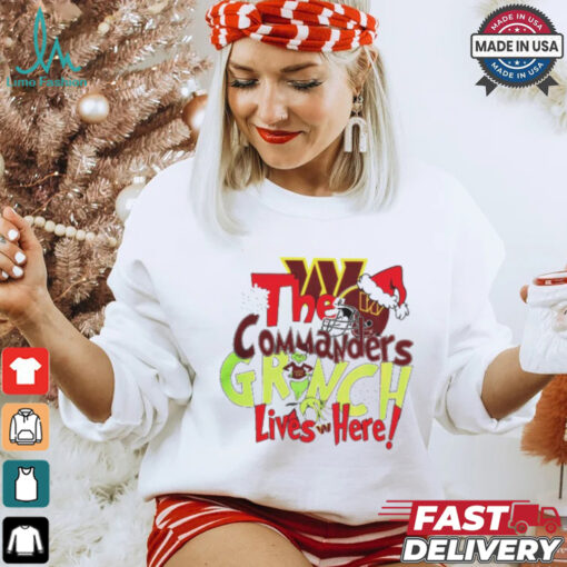 The Washington Commanders Grinch Lives Here Christmas T Shirt