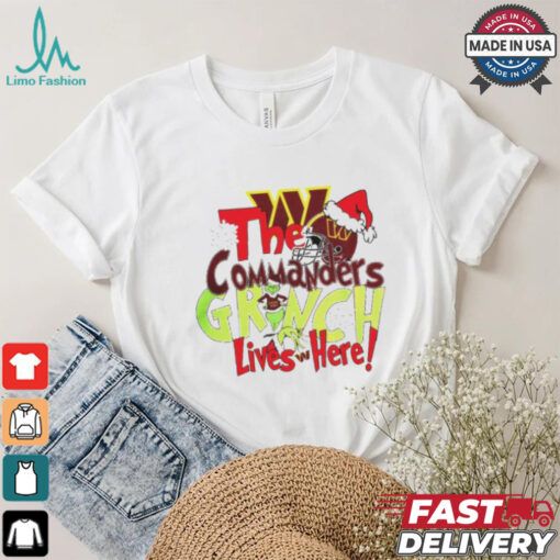 The Washington Commanders Grinch Lives Here Christmas T Shirt