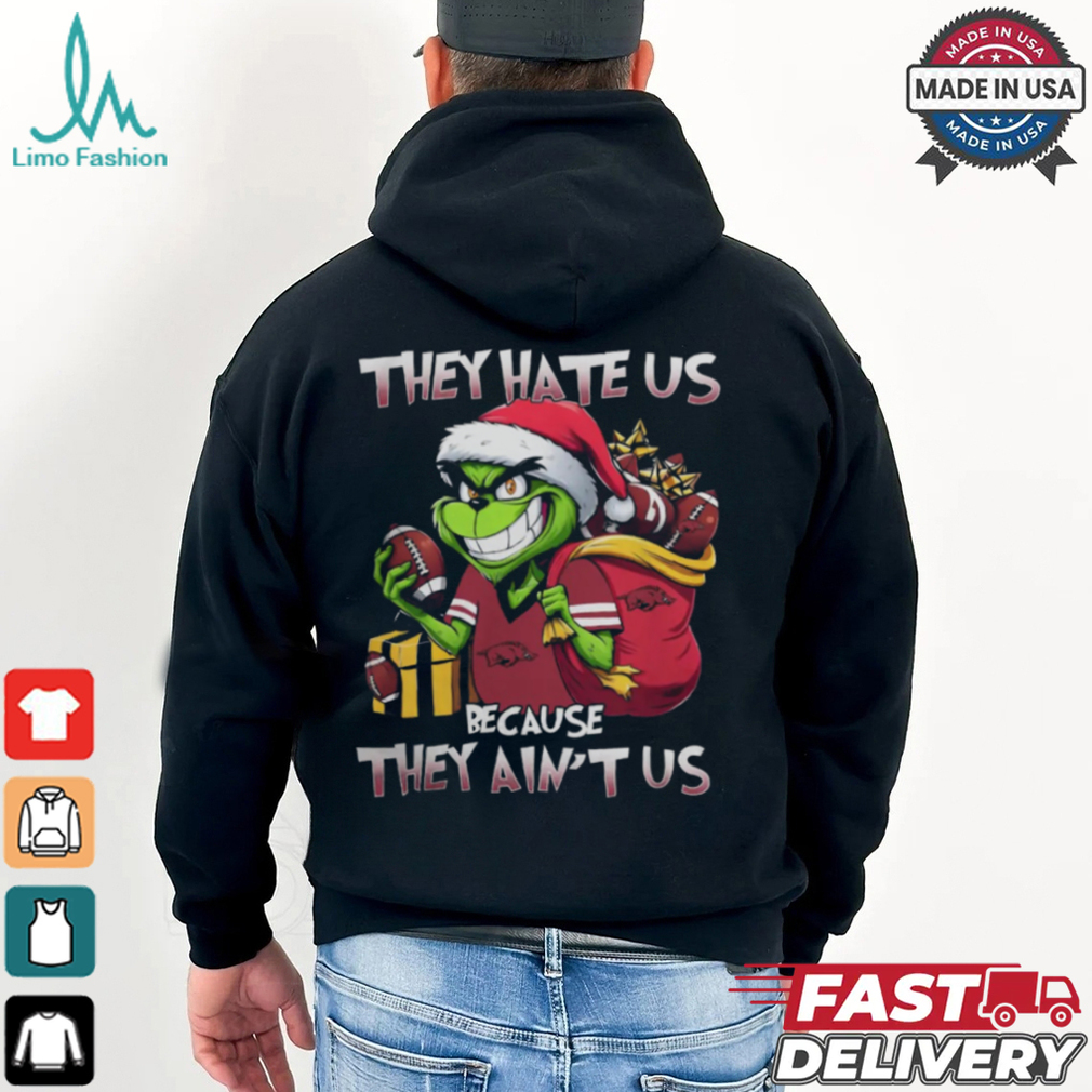 They Hate Us Because They Ain’t Us Grinch X Arkansas Razorbacks Christmas 2024 Shirt They Hate Us Because They Ain’t Us Grinch X Arkansas Razorbacks Christmas 2024 Shirt