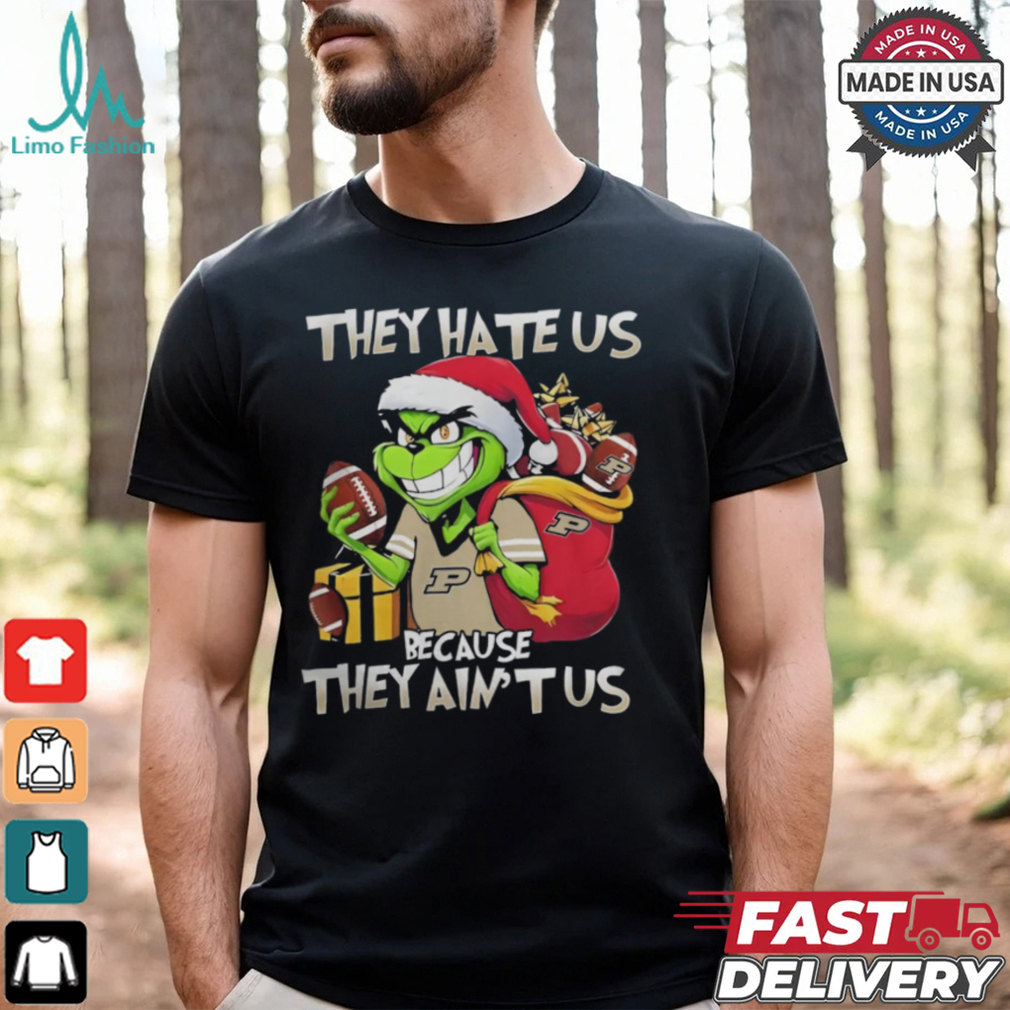 They Hate Us Because They Ain’t Us Grinch X Purdue Boilermakers Christmas 2024 Shirt They Hate Us Because They Ain’t Us Grinch X Purdue Boilermakers Christmas 2024 Shirt