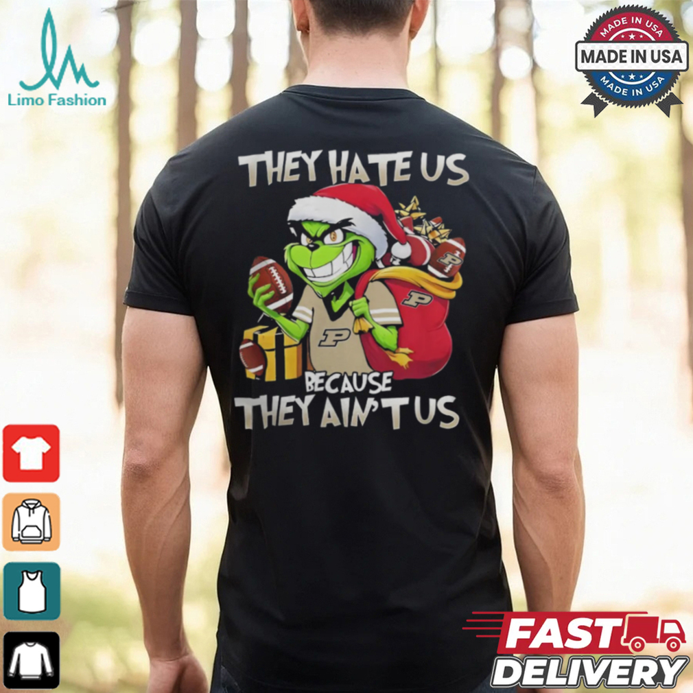 They Hate Us Because They Ain’t Us Grinch X Purdue Boilermakers Christmas 2024 Shirt They Hate Us Because They Ain’t Us Grinch X Purdue Boilermakers Christmas 2024 Shirt