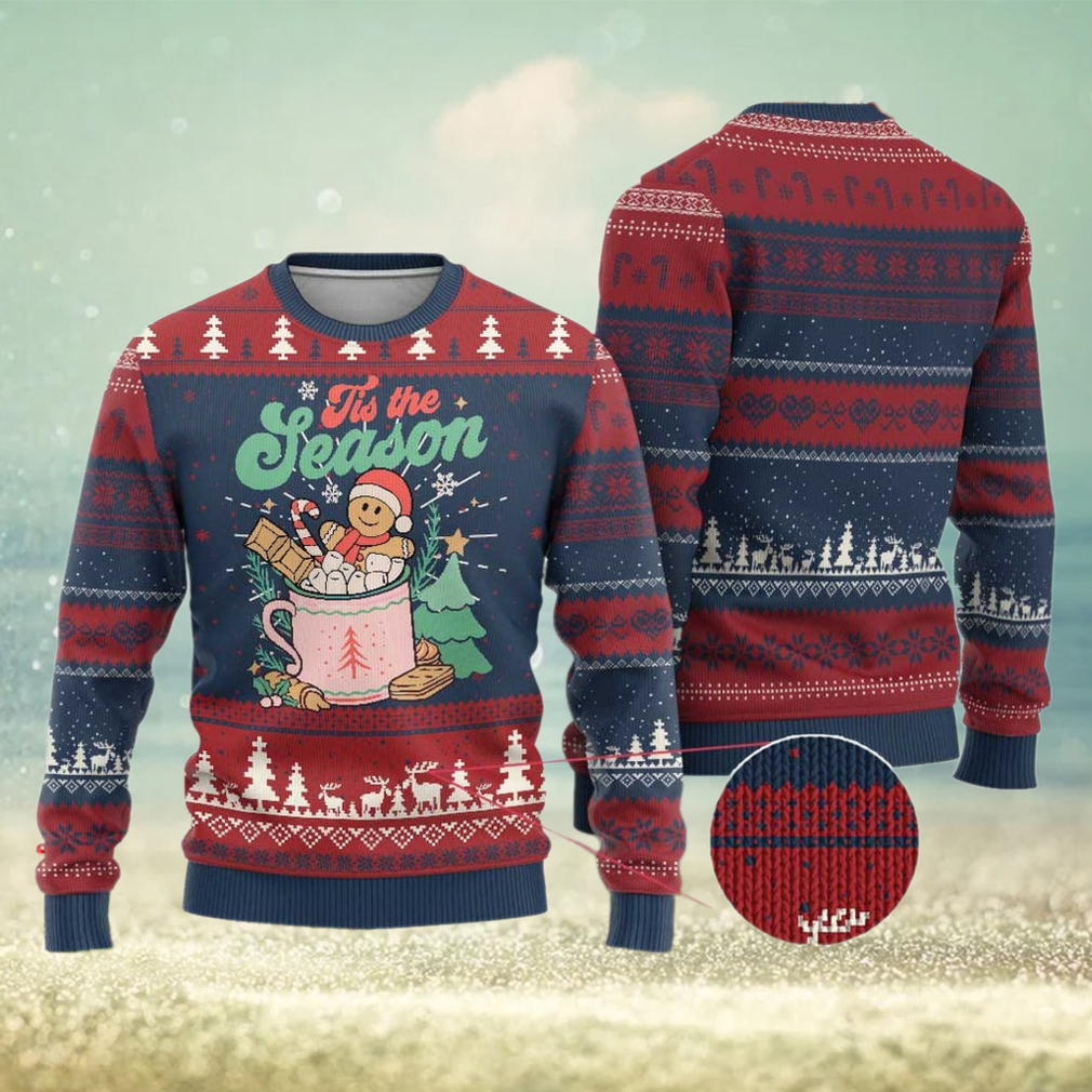 Tis The Season Xmas Ugly Christmas Sweater Groovy Retro Gingerbread Hot Cocoa Tis The Season Xmas Ugly Christmas Sweater Groovy Retro Gingerbread Hot Cocoa