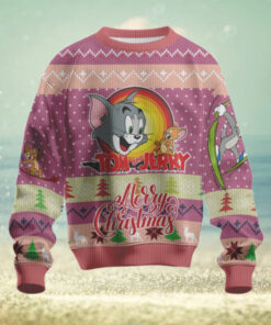 Tom and Jerry Classic Ski Chase Ugly Christmas Sweater