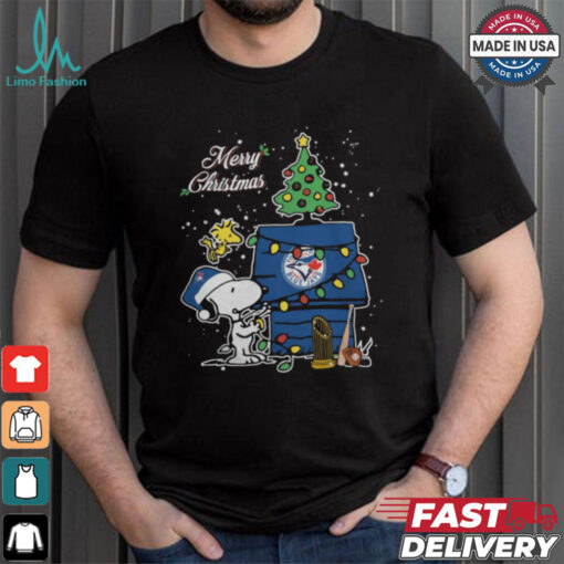 Toronto Blue Jays Merry Christmas With Snoopy Baby T Shirt