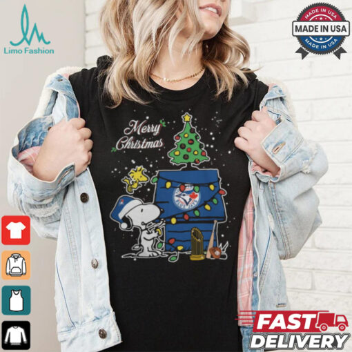 Toronto Blue Jays Merry Christmas With Snoopy Baby T Shirt