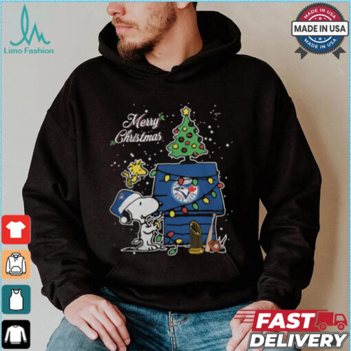 Toronto Blue Jays Merry Christmas With Snoopy Baby T Shirt