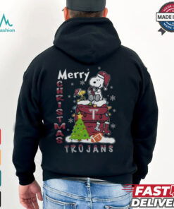 Troy Trojans Snoopy And Woodstock Merry Christmas Shirt