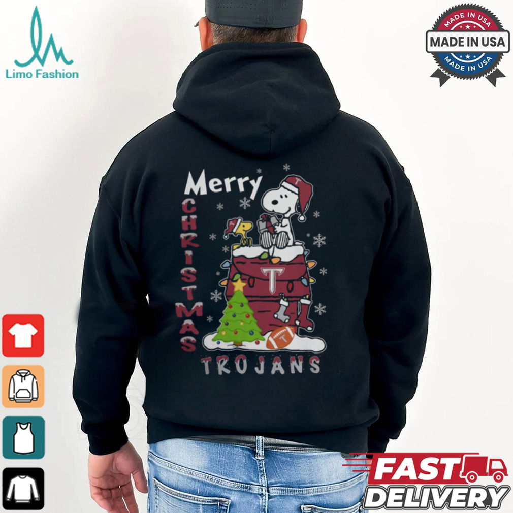 Troy Trojans Snoopy And Woodstock Merry Christmas Shirt Troy Trojans Snoopy And Woodstock Merry Christmas Shirt