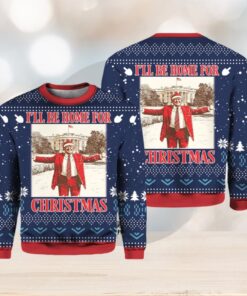 Trump I’ll Be Home for Christmas Ugly Christmas Sweater