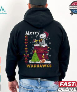 ULM Warhawks Snoopy And Woodstock Merry Christmas Shirt