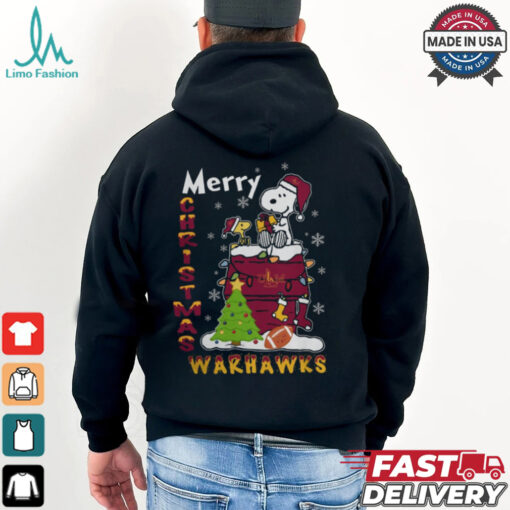 ULM Warhawks Snoopy And Woodstock Merry Christmas Shirt