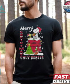 UNLV Rebels Snoopy And Woodstock Merry Christmas Shirt