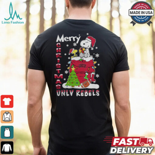 UNLV Rebels Snoopy And Woodstock Merry Christmas Shirt
