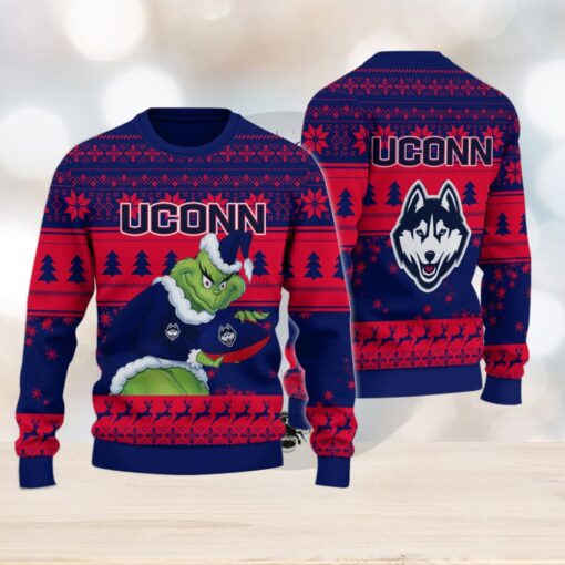 Uconn Huskies Grinch Ugly Christmas Sweater