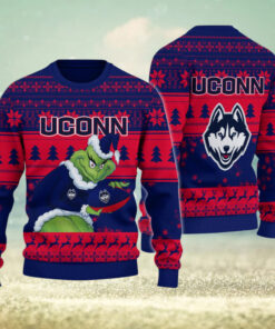 Uconn Huskies Grinch Ugly Christmas Sweater