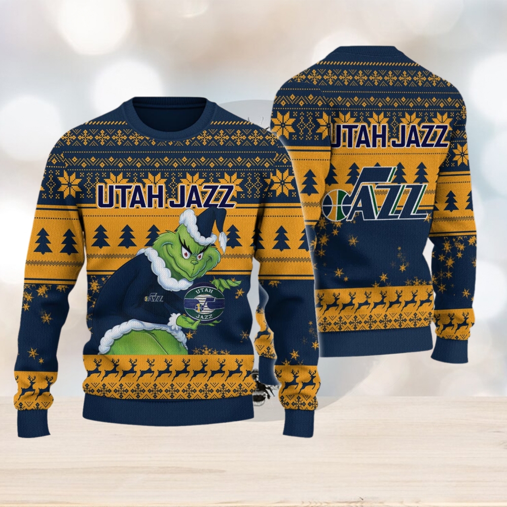 Utah Jazz Grinch Christmas Ugly Sweater Utah Jazz Grinch Christmas Ugly Sweater