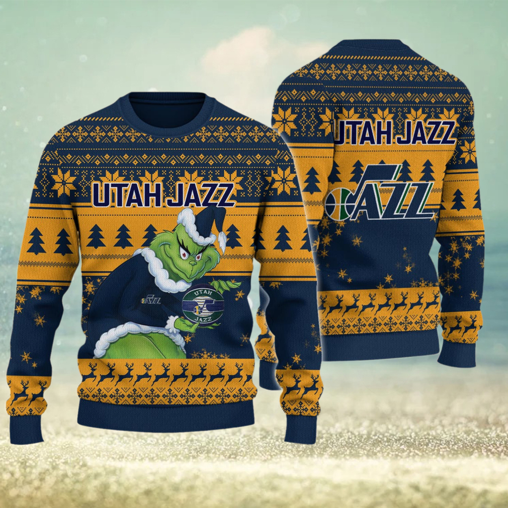 Utah Jazz Grinch Christmas Ugly Sweater Utah Jazz Grinch Christmas Ugly Sweater
