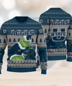 Utah State Aggies Grinch Ugly Christmas Sweater