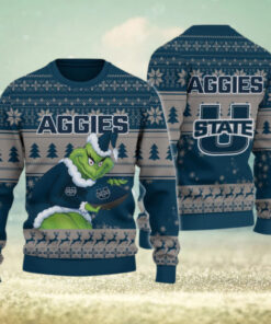 Utah State Aggies Grinch Ugly Christmas Sweater