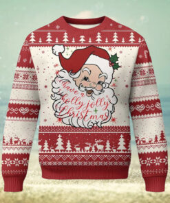 Vintage Christmas Santa Claus Face Xmas Funny Old Fashioned Ugly Christmas Sweater