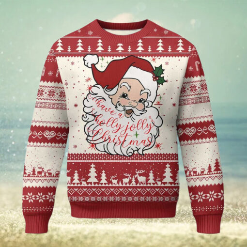 Vintage Christmas Santa Claus Face Xmas Funny Old Fashioned Ugly Christmas Sweater