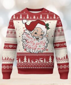 Vintage Christmas Santa Claus Face Xmas Funny Old Fashioned Ugly Christmas Sweater