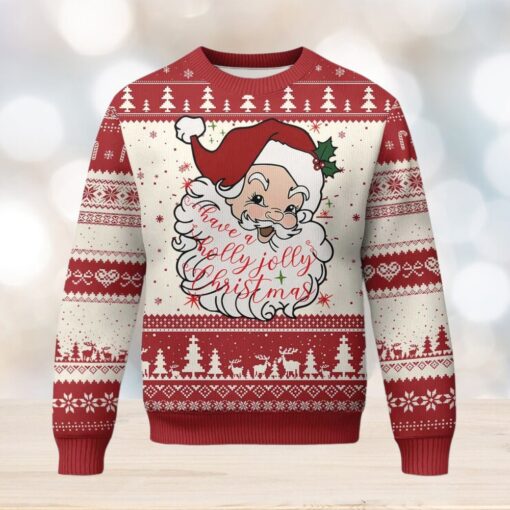 Vintage Christmas Santa Claus Face Xmas Funny Old Fashioned Ugly Christmas Sweater