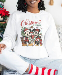 Vintage Disney Christmas On Main Street Shirt, Mickey Minnie Very Merry Christmas Party 2024 Shirt