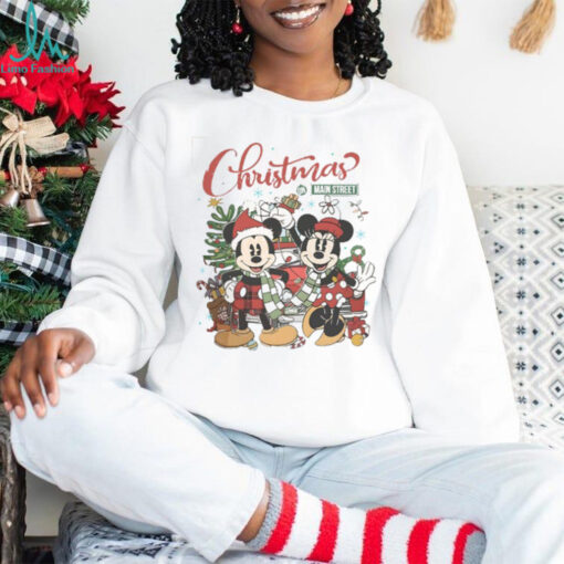 Vintage Disney Christmas On Main Street Shirt, Mickey Minnie Very Merry Christmas Party 2024 Shirt