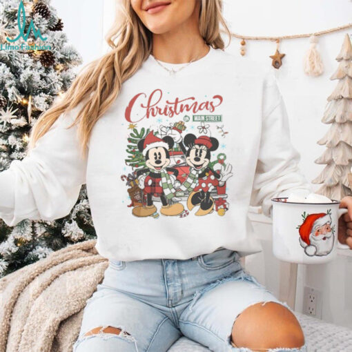 Vintage Disney Christmas On Main Street Shirt, Mickey Minnie Very Merry Christmas Party 2024 Shirt