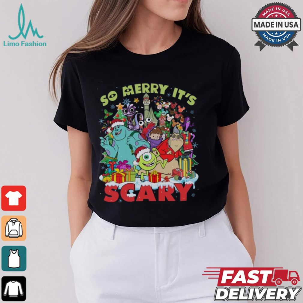 Vintage Disneyland Pixar Monsters Inc Christmas So Merry It's Scary Shirt Vintage Disneyland Pixar Monsters Inc Christmas So Merry It's Scary Shirt